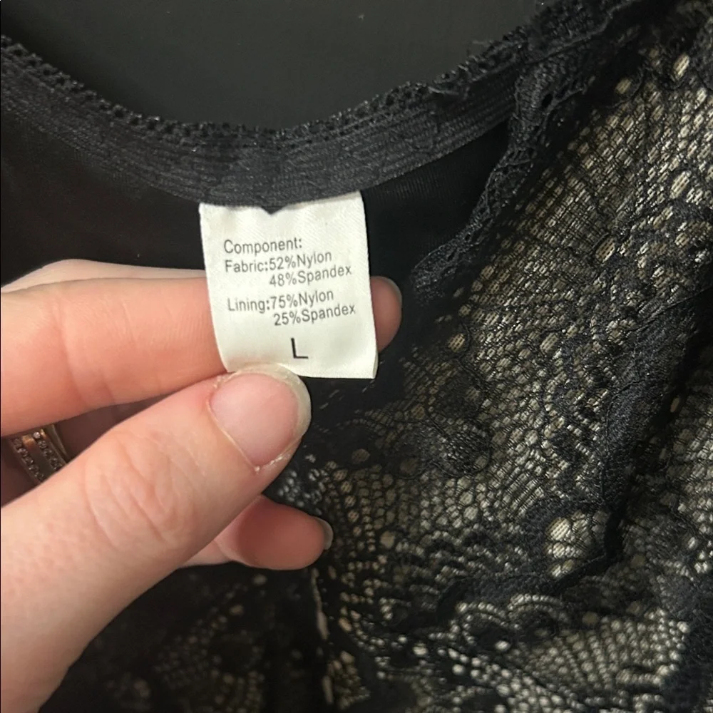 Black Lace Shapewear Bodysuit - Picture 2 of 3